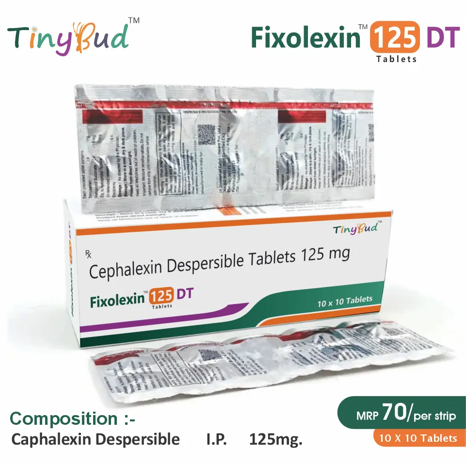 Cephalexin 125mg DT Tablet at the best price in PCD Pharma Franchise for Bacterial Infection Treatment